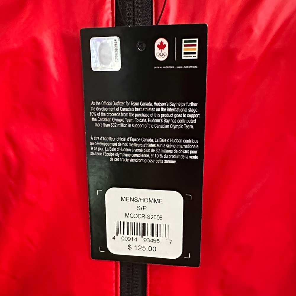 New Hudson’s Bay HBC Red man Jacket windbreaker coat white Olympic - Picture 3 of 5